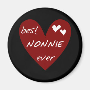 Red Heart Best Nonnie Ever T-shirts en cadeautjes Magneet