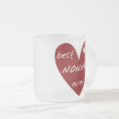 Red Heart Best Nonnie Ever T-shirts en cadeautjes Matglas Koffiemok (Voorkant rechts)