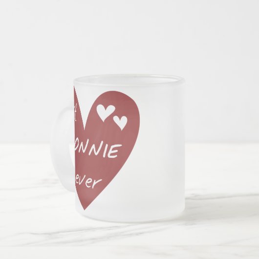 Red Heart Best Nonnie Ever T-shirts en cadeautjes Matglas Koffiemok (Voorkant links)