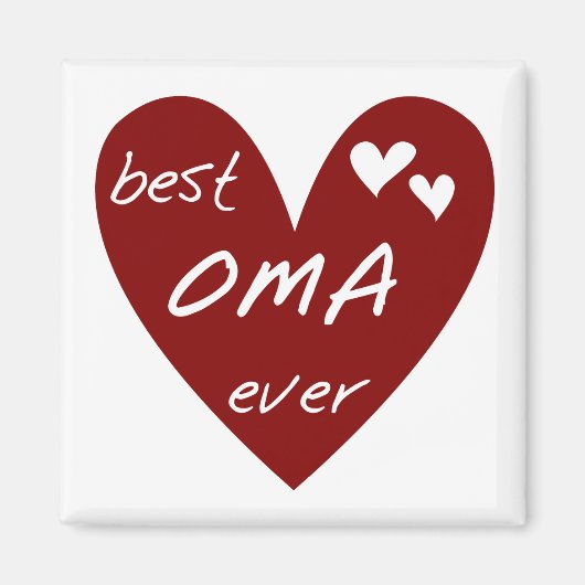 Red Heart Best Oma Ever T-shirts en geschenken Magneet (Voorkant)