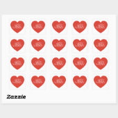 Red Heart Best Wishes Modern Minimalist. Vierkante Sticker (Vel)