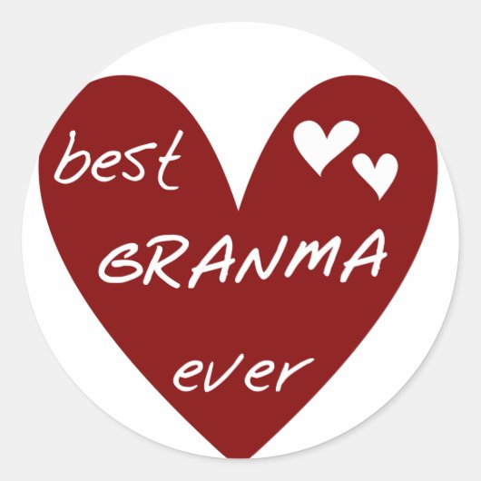 Red Heart Beste oma ooit T-shirts en geschenken Ronde Sticker (Voorkant)