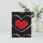 Red Heart Black Pop Art Love Briefkaart (Staand voorkant)
