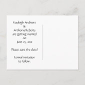 Red Heart Black Swirls Bewaar de datum Aankondigingskaart (Achterkant)