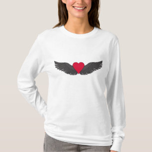 Red Heart Black Wings T-shirt