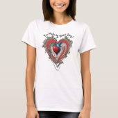 Red Heart Blue Bird Je laat mijn hart zingen T-shirt (Voorkant)