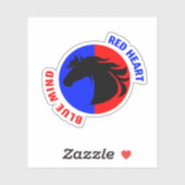 Red Heart Blue Mind Custom Vinyl Sticker (Vel)