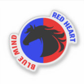Red Heart Blue Mind Custom Vinyl Sticker (Voorkant)