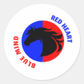 Red Heart Blue Mind Horse Sticker (Voorkant)
