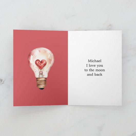 Red Heart Box met lintliefde Kaart (Binnen)