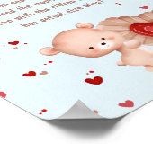 Red Heart Boy Baby shower Hoe groot is de buik van Poster (Hoek)