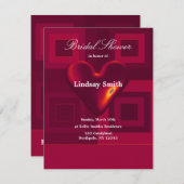 Red Heart Bridal Shower Kaart (Voorkant / Achterkant)