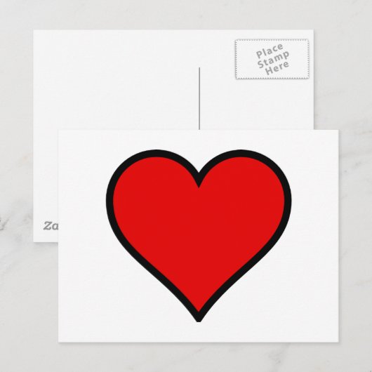 Red Heart Briefkaart (Voorkant / Achterkant)