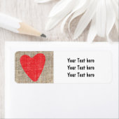 Red Heart Burlap Valentijnse Adresetiketten Etiket (Insitu)