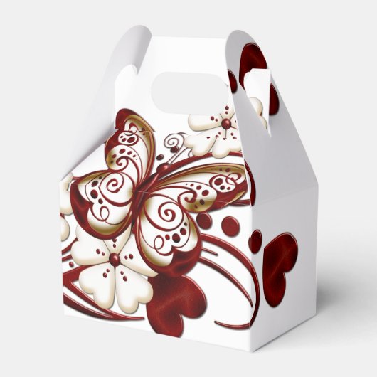 Red Heart Butterflies Favor Box Bedankdoosjes (Voorkant Zijde)