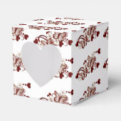 Red Heart Butterflies Pattern Heart Favor Box Bedankdoosjes (Voorkant Zijde)