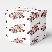 Red Heart Butterflies Pattern Heart Favor Box Bedankdoosjes (Achterkant)