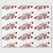 Red Heart Butterflies Pattern Wrapping Paper Cadeaupapier (Vlak)