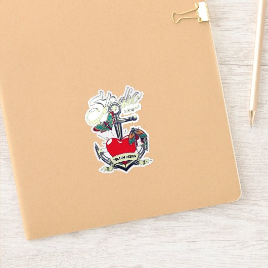 Red Heart & Butterflies Studio Inking Art Sticker (Notitieboek)