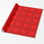Red Heart Cadeaupapier<br><div class="desc">Hartpatroon. Rode kleur. Cute design.</div>