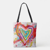 Red Heart Canvas tas (Achterkant)