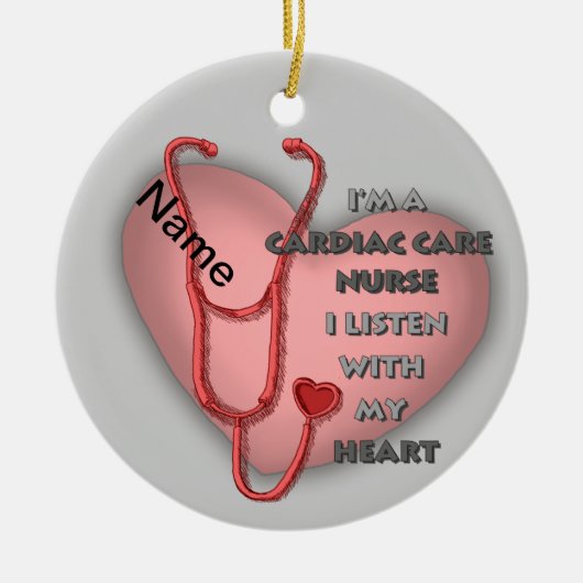Red Heart Cardiac Care Nurse Keramisch Ornament (Voorkant)