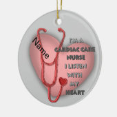 Red Heart Cardiac Care Nurse Keramisch Ornament (Links)