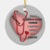 Red Heart Cardiac Care Nurse Keramisch Ornament (Voorkant)