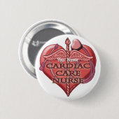 Red Heart Cardiac Care Nurse Ronde Button 5,7 Cm (Voorkant /achterkant)