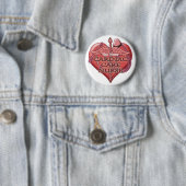 Red Heart Cardiac Care Nurse Ronde Button 5,7 Cm (In situ)