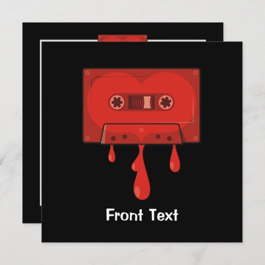 Red Heart Cassette Kaart (Voorkant / Achterkant)