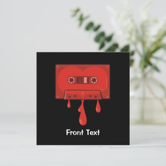 Red Heart Cassette Kaart (Staand voorkant)