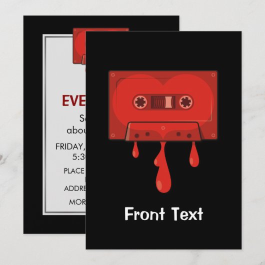 Red Heart Cassette Kaart (Voorkant / Achterkant)