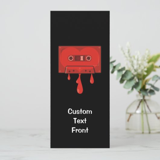 Red Heart Cassette Kaart (Staand voorkant)