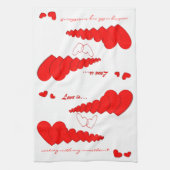 Red Heart chain LOVE IS... Personaliseer Theedoek (Verticaal)