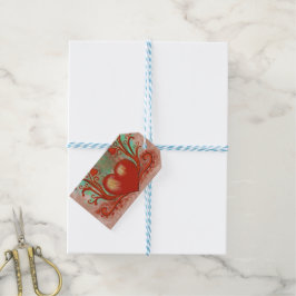 Red Heart Champagne Label Cadeaulabel