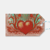 Red Heart Champagne Label Cadeaulabel (Voorkant (Horizontaal))