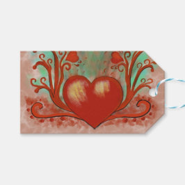 Red Heart Champagne Label Cadeaulabel