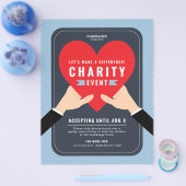 Red Heart Charity Fondsenwervingsevenement Flyer (Enkel)
