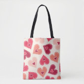 Red Heart Charm Bag Tote Bag (Voorkant)