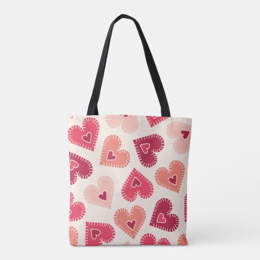 Red Heart Charm Bag Tote Bag (Achterkant)