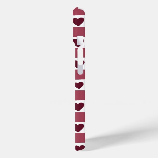 Red Heart Checkerboard Pattern Case-Mate iPhone Case (Achterkant / Links)