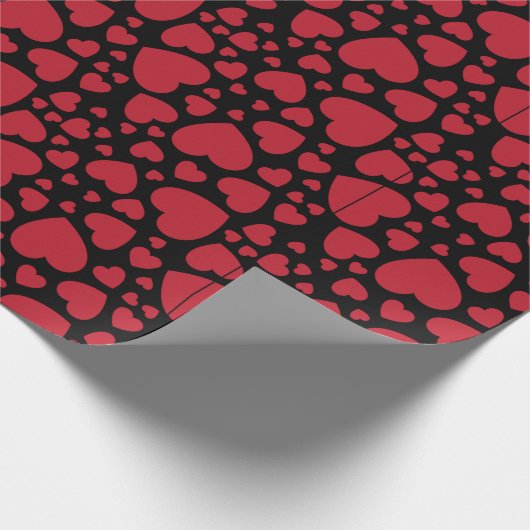 Red Heart Cluster Patroon Cadeaupapier (Hoek)