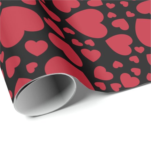 Red Heart Cluster Patroon Cadeaupapier (Rol Hoek)