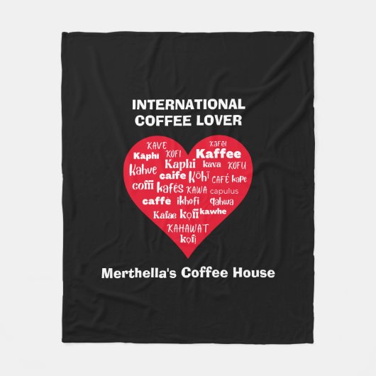 Red Heart COFFEE LOVER Fleece Deken (Voorkant)