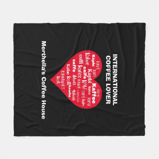 Red Heart COFFEE LOVER Fleece Deken (Voorkant (Horizontaal))