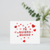 Red Heart Confetti Te Quiero Mucho 3d Letters Briefkaart (Staand voorkant)