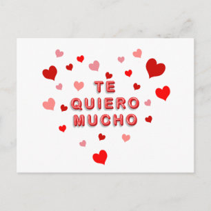 Red Heart Confetti Te Quiero Mucho 3d Letters Briefkaart