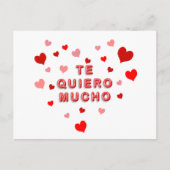 Red Heart Confetti Te Quiero Mucho 3d Letters Briefkaart (Voorkant)