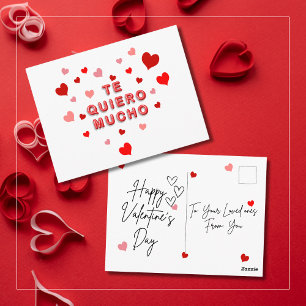 Red Heart Confetti Te Quiero Mucho 3d Letters Briefkaart